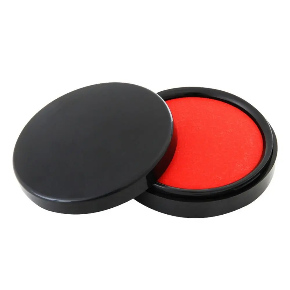 Mini almohadilla de tinta transparente para estampado de huellas dactilares, resistente al agua, de secado rápido, almohadilla de tinta para firmar, Color rojo, almohadilla de sello rojo falso