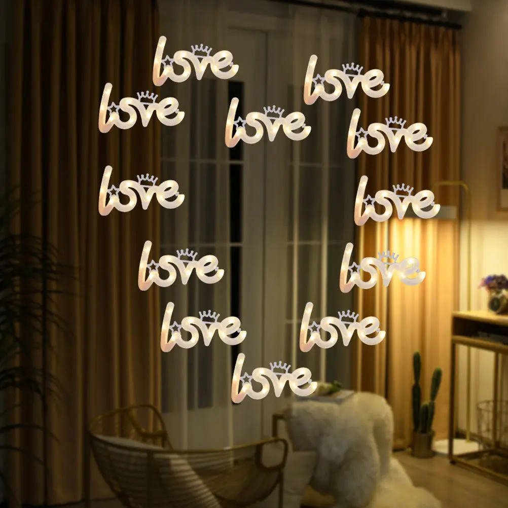 

2Pcs Love Shape LED Night Lamp Premium Pet Material Decorative Romantic Light for Bedroom Dining Table Coffee Table Wedding