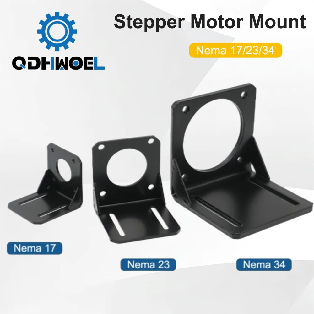 QDHWOEL Motor Base For NEMA17 NEMA23 NEMA34 Stepper Motor Aluminum Fixed Seat Fastener mounting Bracket Support