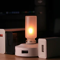 USB Flame Flickering LED Frosted Clear Glass Candle Night Light Simulated Flame for Car Home Room Laptop PC Festival Decoration 6