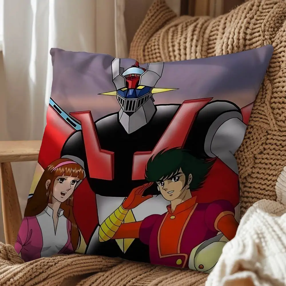 Mechanical armorization Z Mazinger Pillow Case Anti-dustmite Pillowcase Invisible zipper silky short plush Sofa cushion cover