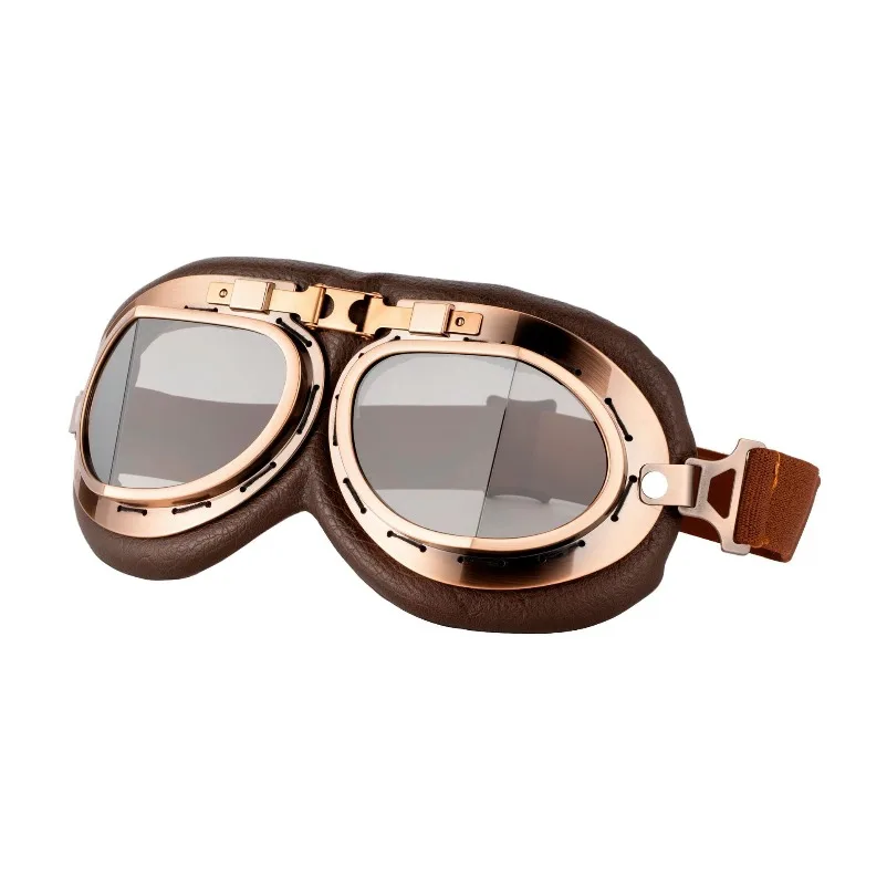 Spot glasses goggles karding retro silver frame bronze goggles folding angle motorcycle windproof