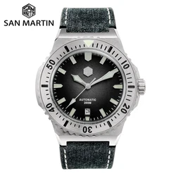 San Martin 42mm Men Luxury Watch High Quality Vintage Diver Automatic Mechanical Business Wristwatch Sapphire Leather 20 Bar