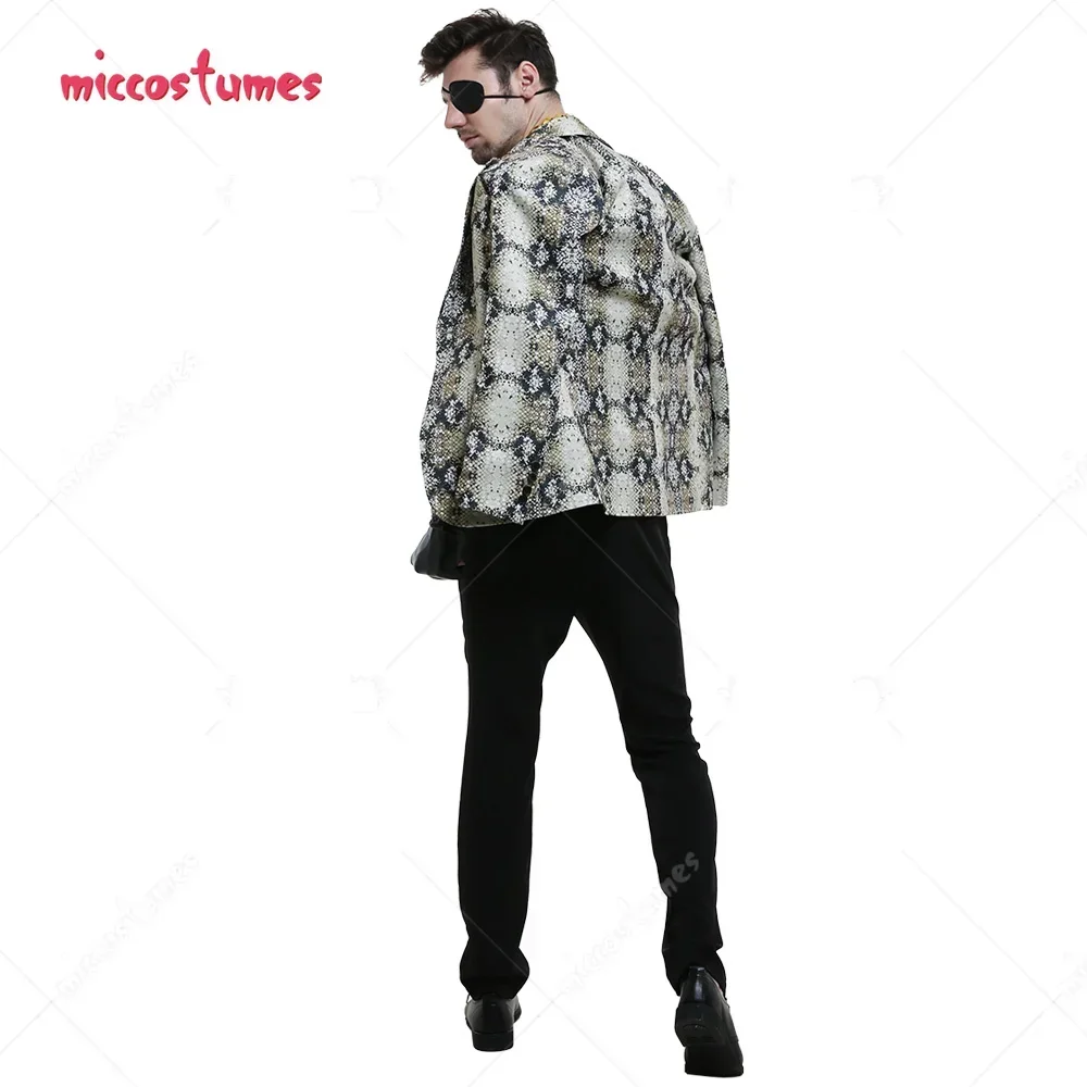 Miccostumes Men\'s Suit Jacket Goro Majima Snakeskin Suit Jacket Cosplay Costume