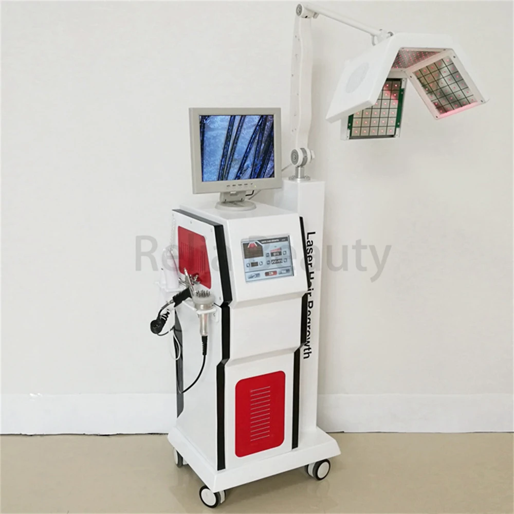 

2023 Portable stimulation of hair regeneration PDT LED beauty machine hair treatment machine treatment of hair loss 650nm Laser