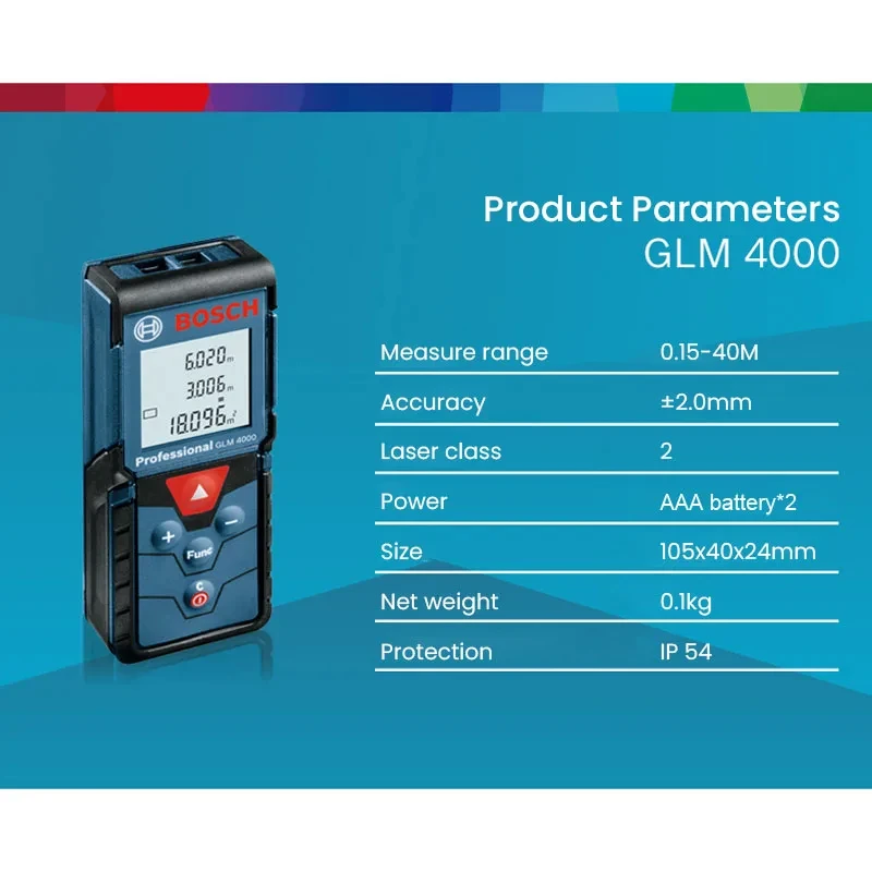 Bosch GLM 4000 40Meter Infrared Laser Distance Meter Measuring Instrument Electronic Tape Measure