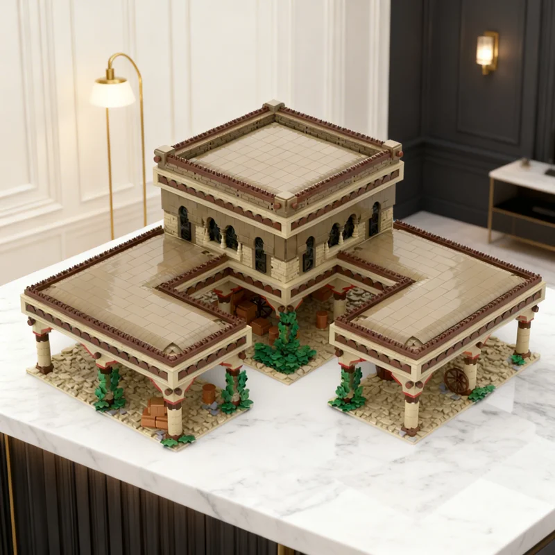 

5058pcs MOC Age Of Empires Town Center Middle Eastern Games Model Building Blocks Creative Display Gift Collectible Decor Kids