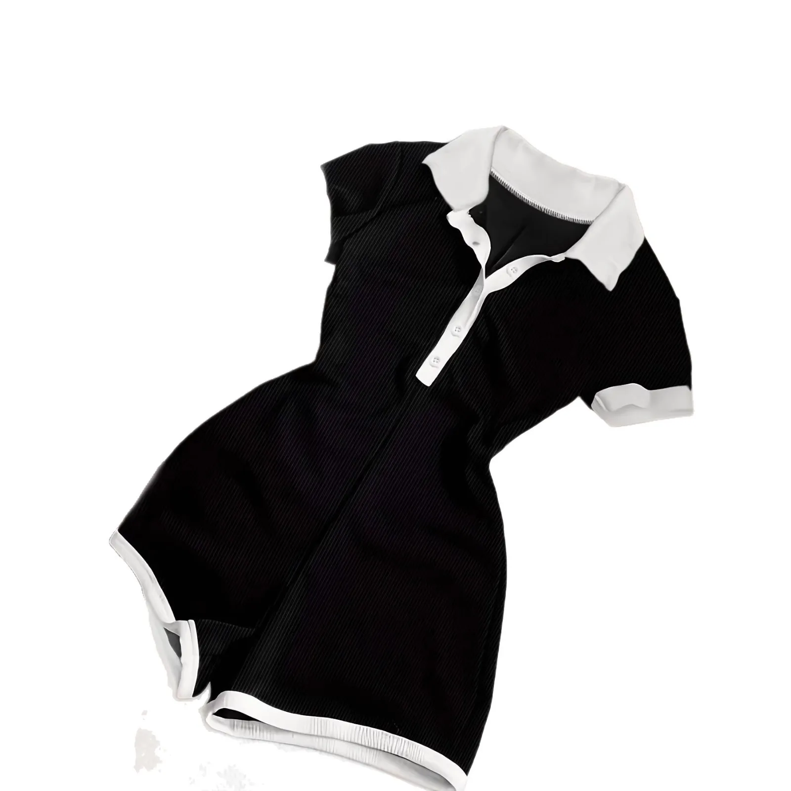 High Waist Pullover Romper Japanese Korean Casual with Slight Stretch Wide Leg Three Quarter Sleeve Women Jumpsuits and Rompers