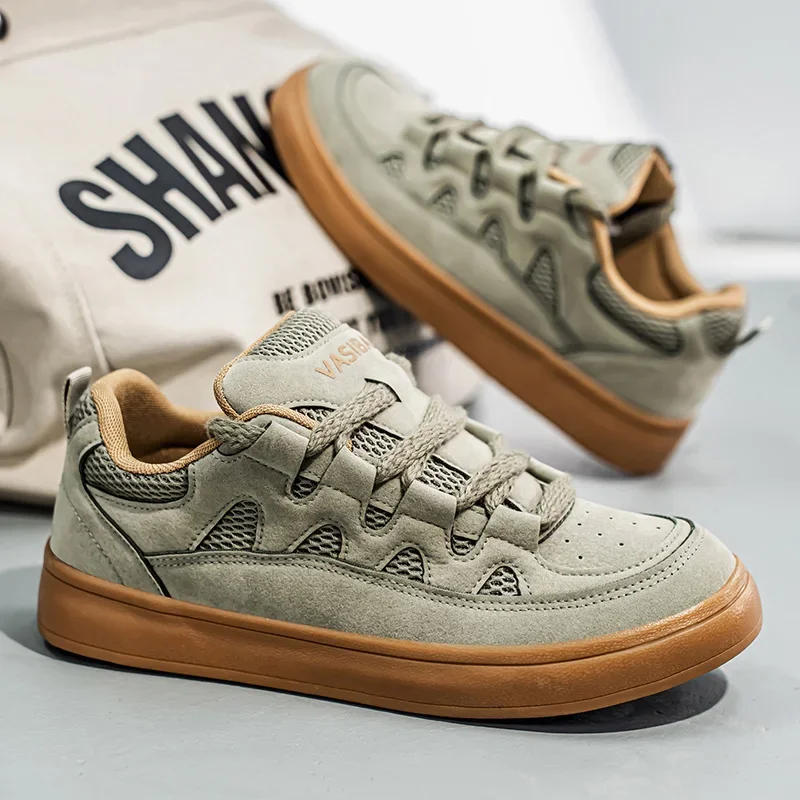 

2025 Viral Men’s Fashion Shoes– Trendy Sneakers, Hong Kong Style， Chunky Sole, Height Boost, Breathable & Comfy, Casual Streetwe