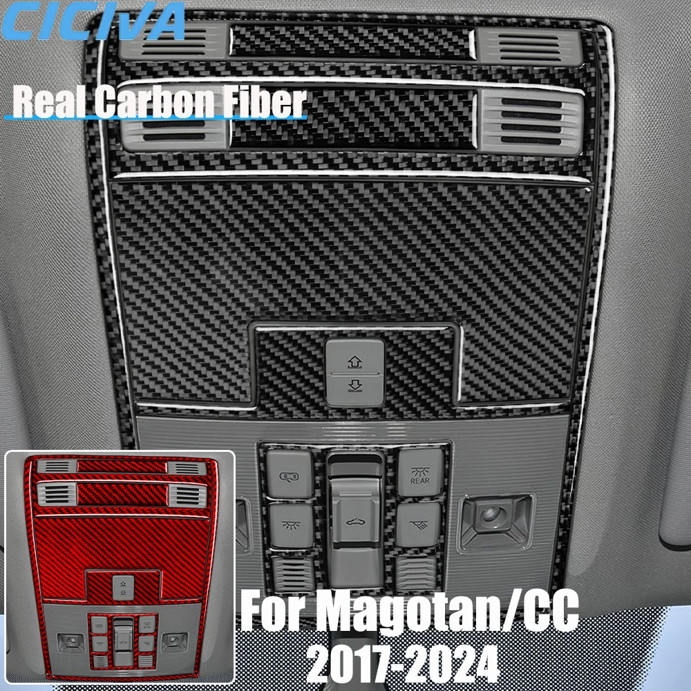 

Real Carbon Fiber Car Accessories Reading Light Set Cover Soft Sticker For Volkswagen Magotan/CC 2017 2018 19 20 21 22 23 24