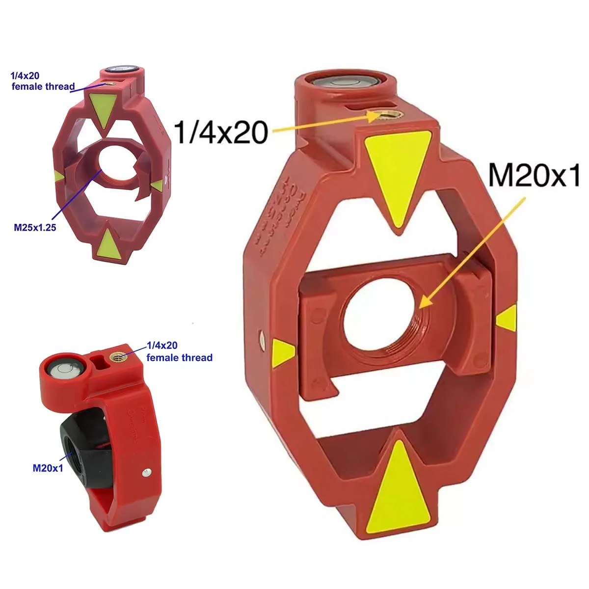 With 17.5mm or 0mm or 0 / -30mm Offset , Mini Prism Housing For Swiss Style Total Station