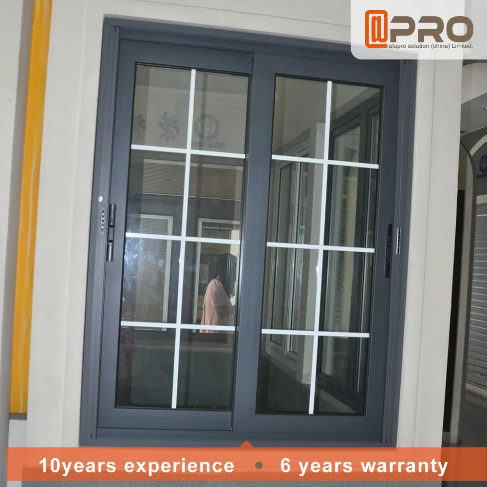 Hot Sale New Design Window Grills Style Vertical Sliding European Aluminium Sliding Window French Type Aluminium Sliding Windows