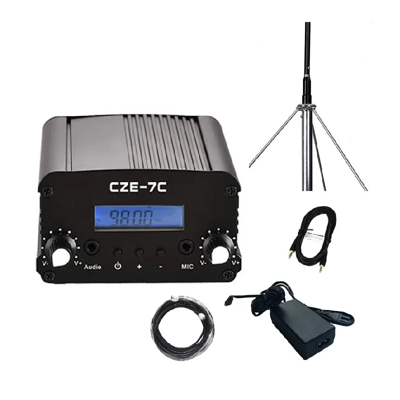 

CZE-7C High Quality 7W 3km FM Transmitter Radio Transmitter Broadcasting Broadcast FM Transmitter