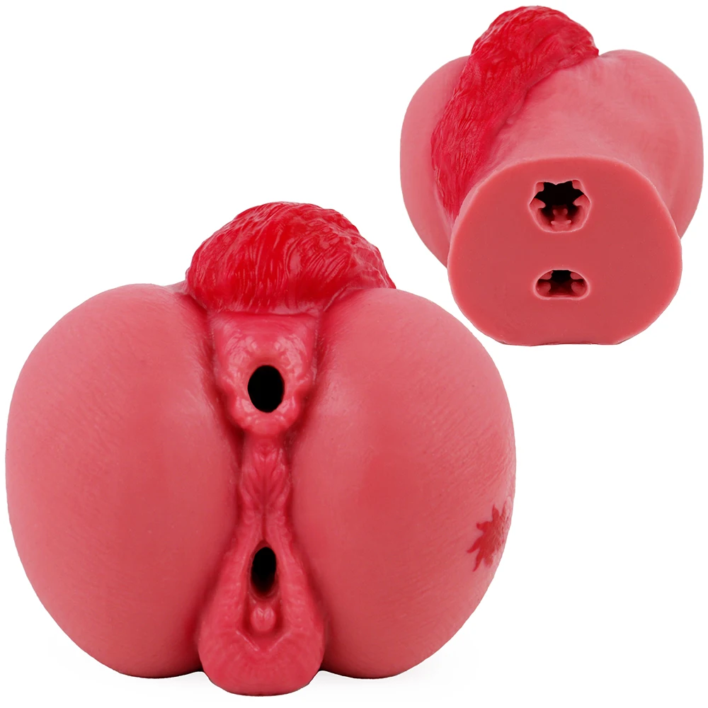 GEEBA Dual Channel Full-channel Fantasy Male Masturbator Cup Realistic Vagina Anal Pocket Pussy Adult Onahole Sex Toy For Men18+