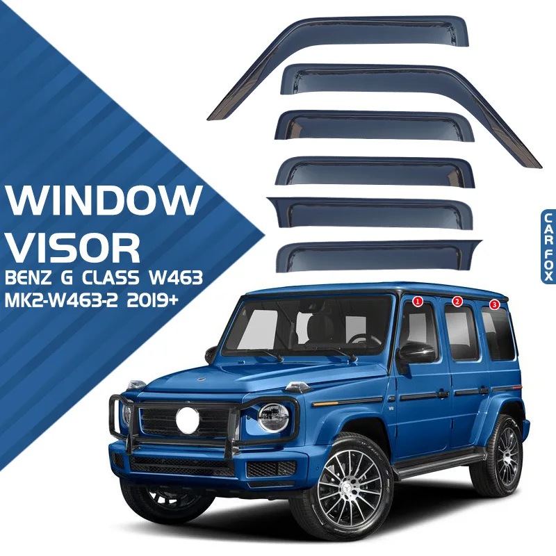 

Комплект из 4/6 шт. дефлекторов окон для Mercedes-Benz G-класса W463 W461: солнцезащитные козырьки, дождевики, клейкие накладки, аксессуары