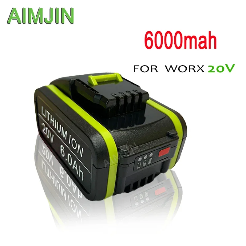 For Worx 20V 6000mah Li-Ion Rechargeable Power Tools Battery ,Suitable for WX390 WX178 WX550 WX386 WX678 WX373