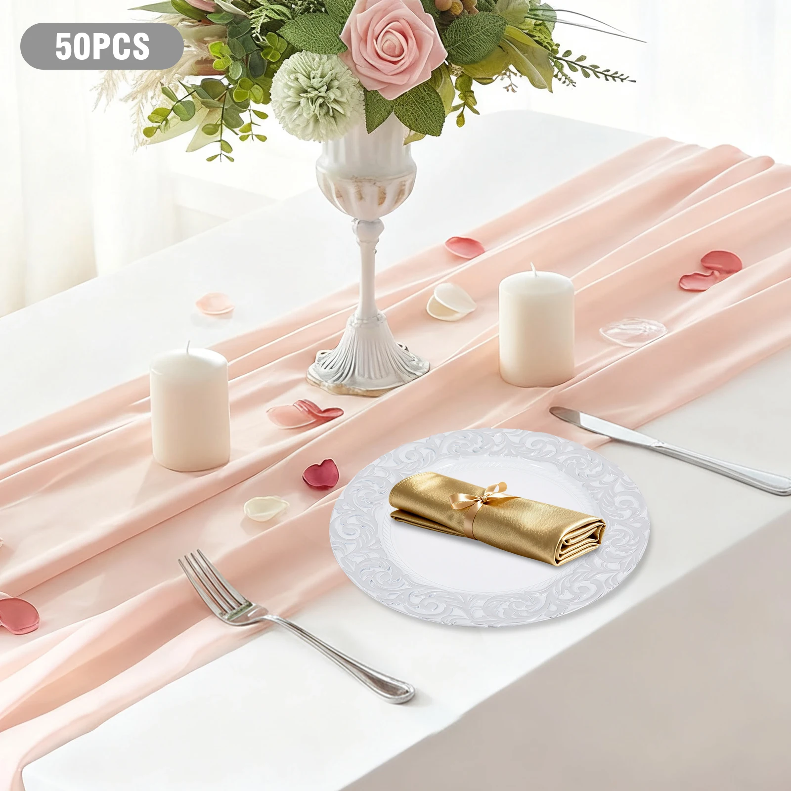 

Набор зарядных пластин BulkHarbor из 50 круглых зарядных пластин 13 дюймов, элегантные пластиковые настольные зарядные устройства в европейском стиле ретро