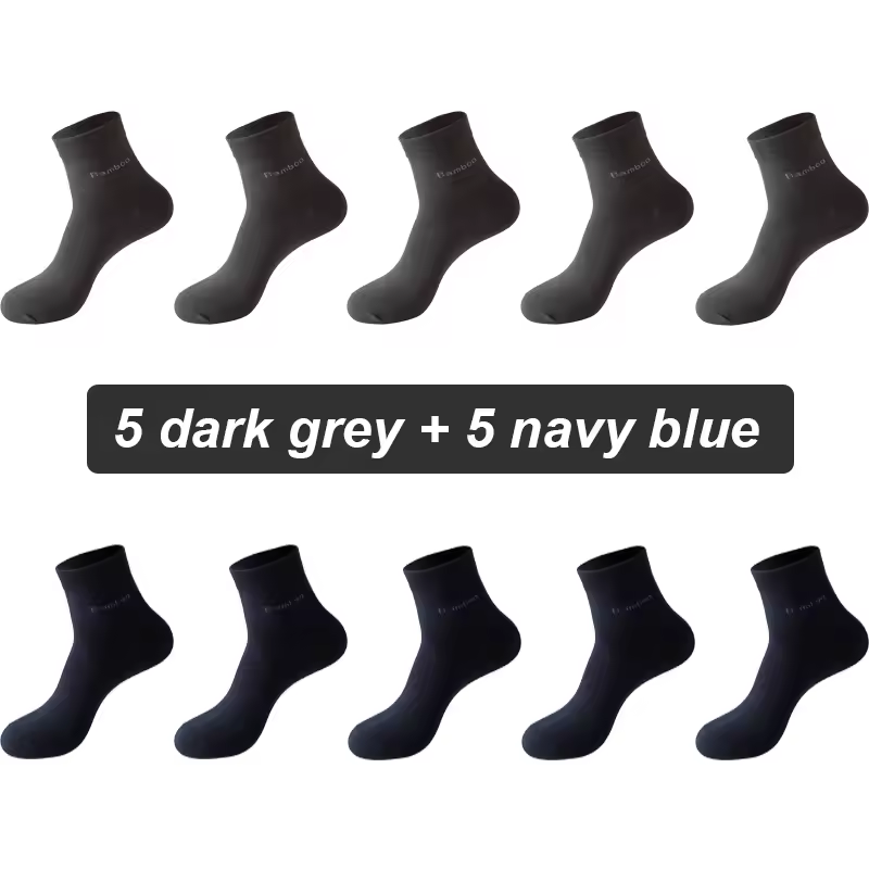 10Pairs Bamboo Fiber Socks Men Casual Business Anti-Bacterial Comfortable Breatheable High Quality Sock Male Plus Size EU38-46 - Image 20