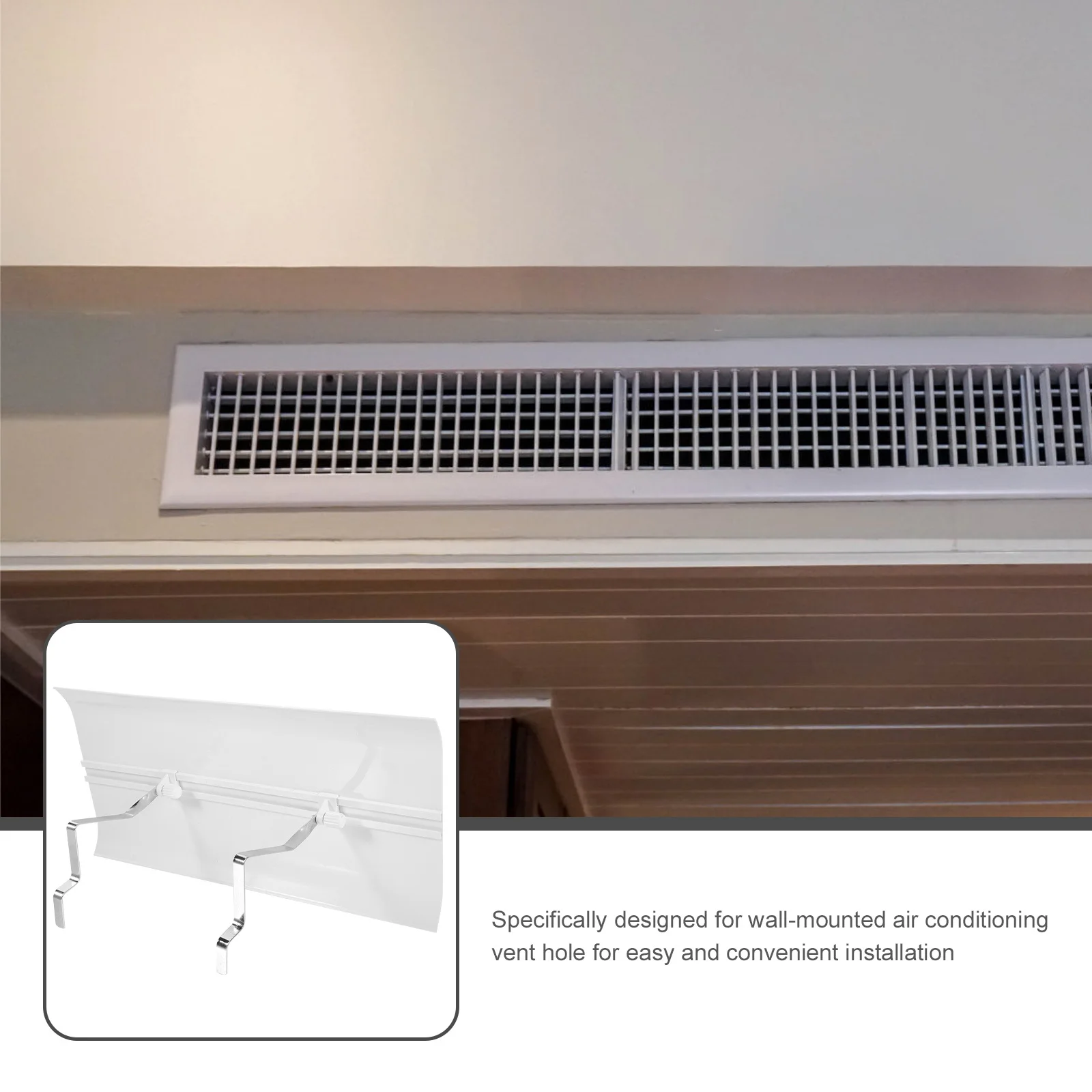 

Air Conditioner Vent Deflector Durable Plastic Baffle Adjustable Redirector for Wall-Mounted AC Outlet Energy Saving Airflow