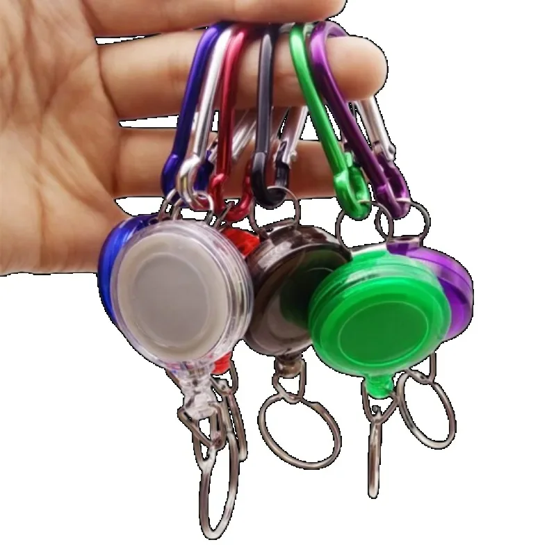 

ABS Plastic Badge Reel Retractable Keychain Fishing Rod Anti-lost Latch Easy Pull ID Tag Working Permit Clip Badge Reels