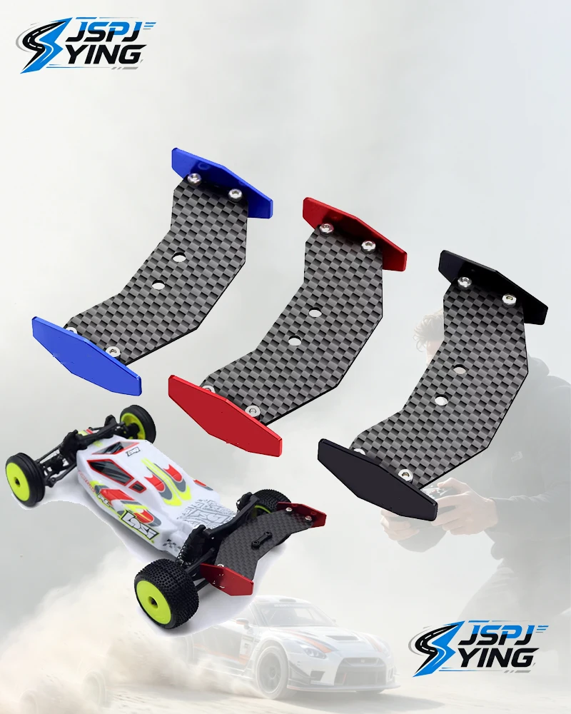 Lightweight Aluminum Carbon Fiber Rear Tail Spoiler Wing Upgrade Accessories Compatible with Losi 1/24 Micro-B 2WD Buggy