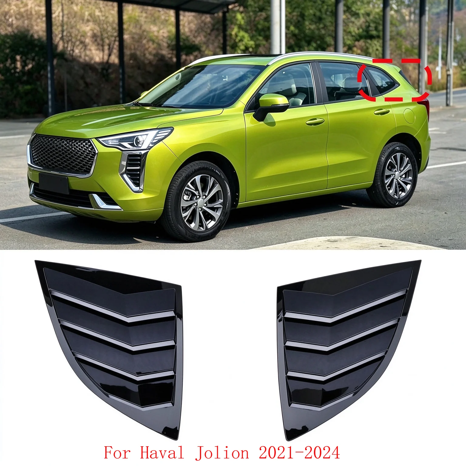 Rear Window Triangle Louver & Rearview Mirror Cover Trim Accessories Fit For Haval Jolion 2021-2024 Car Styling