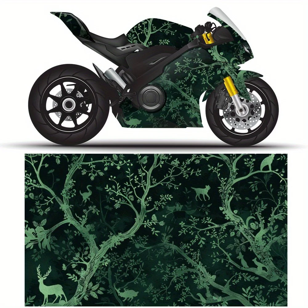 

Dark Forest Tree Branch Motorcycle Vinyl Wrap, Waterproof Removable Decal Sticker, Universal Fit for Motorbikes, Durable Anti-Sc