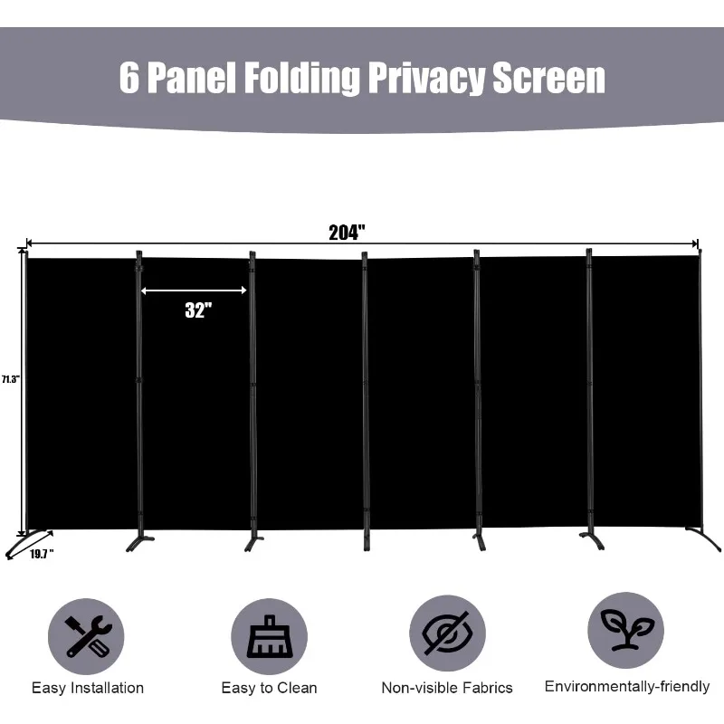 شاشات الخصوصية القابلة للطي بطول 6 أقدام لمقسم الغرف، و6 فواصل غرف مقسمة مع تصميم قائم بذاته، #4