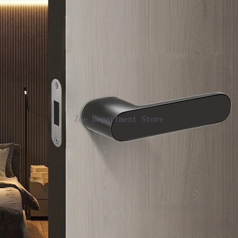 

European One-word Handle Door Lock Hidden Keyhole Suitable for Bedroom Study Magnetic Silent Door Lock Minimalist Ecology