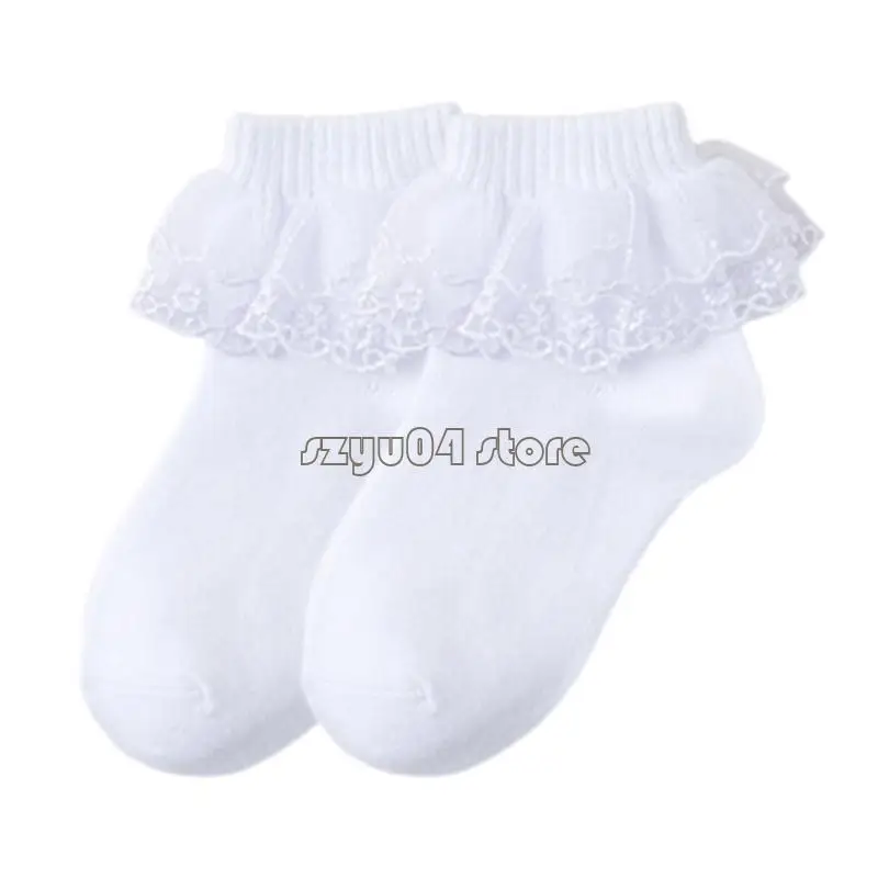 

4x7d 3 Пара удобные для девушек носки лодыжки элегантные двойные кружевные носки для рюкза