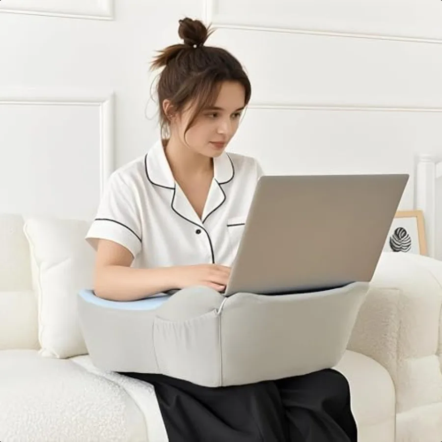 

Lap Desk for Laptop with Memory Foam Cushion Reading Gaming Pillow for Adults AntiSlip Portable Desk Pillow for Working Crochet