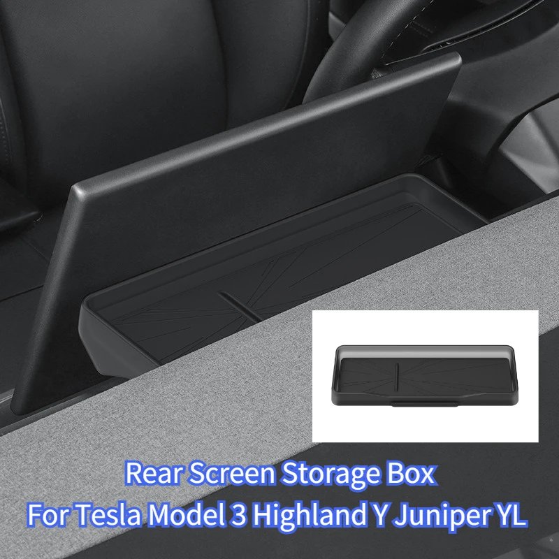 Für Tesla Model YL/Y Juniper 2026 Model 3 Highland 2024 Armaturenbrett-Aufbewahrungsfach Silikon-Mittelkonsolen-Bildschirm Rückseitiger Telefon-ETC-Kasten