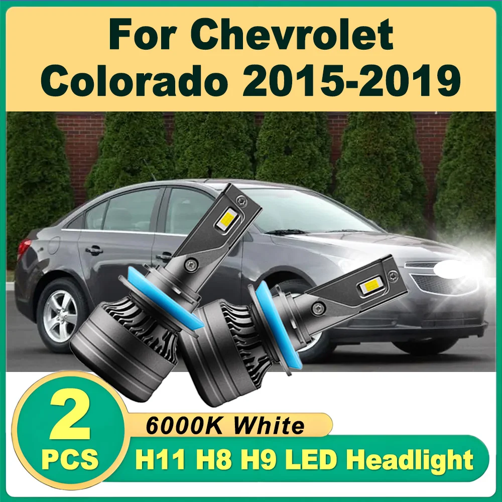 

2PCS H11 H8 H9 High Power 6000K Super Bright White LED Headlight 20000LM 120W Plug and Play CSP For Chevrolet Colorado 2015-2019