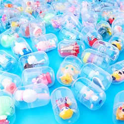10/24 Pieces Cartoon Cute Doll Gashapon Pen Set Eraser,Birthday Party Gift Bag Pitana Stuffing Carnival Prizes