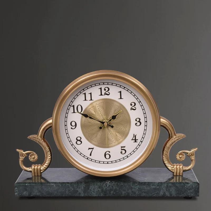 Light Luxury Fashion Desk Clock Personality Creative Desk Clock Home Decoration Marble Desk Clock American Bedside Table