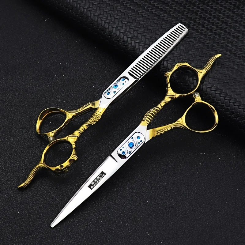 

Professional Barber scissors set hairdressing salon cutting tools Hair 9CR13 STEEL shears 6.0inch