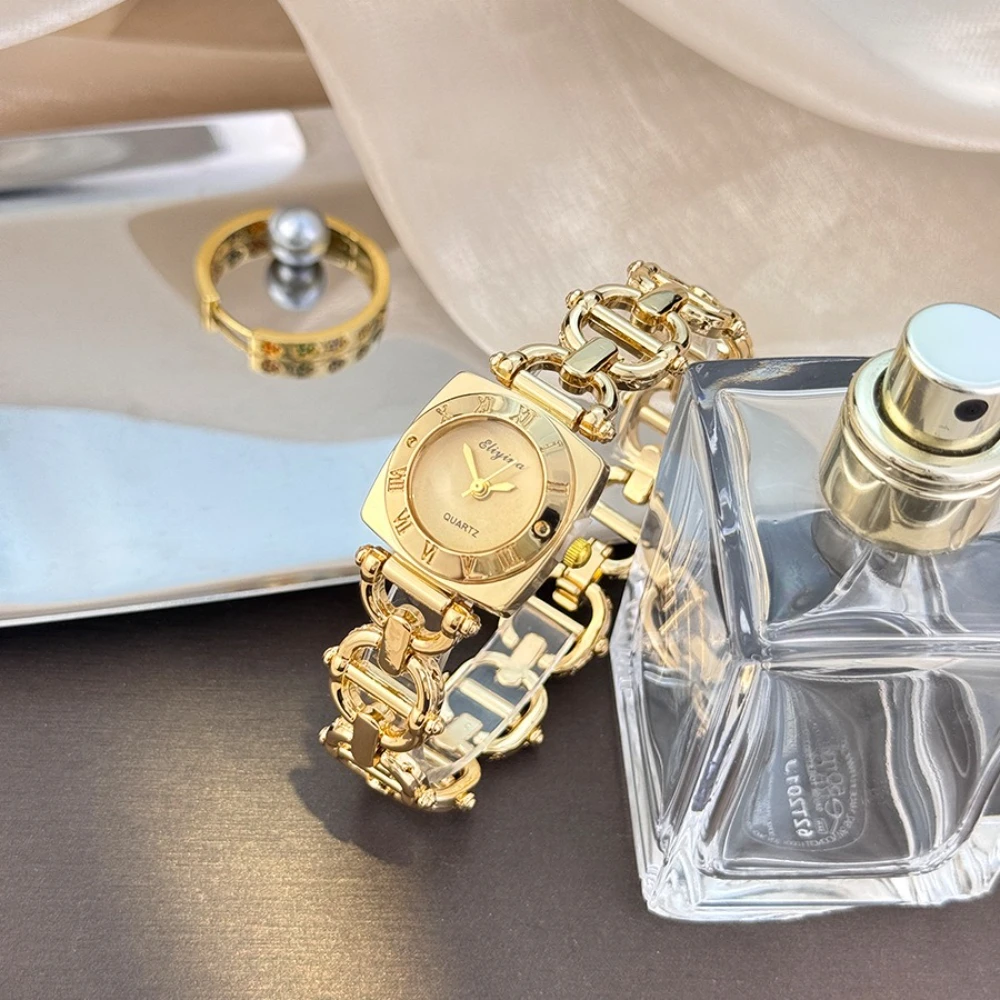 الراقية المرأة الهيكل العظمي تصميم ووتش مربع علامات الساعة الرومانية الخفيفة الفاخرة الأزياء الأكثر مبيعا السيدات ووتش