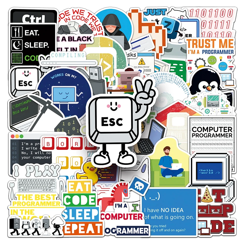 10/30/50PCS Programmierung Hacker Netzwerk Sicherheit Aufkleber DIY Ingenieure Cybersecurity Aufkleber Geschenke DIY Graffiti Laptop Telefon