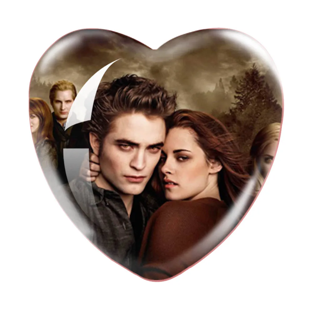 Twilight Movie Vampire Bella Edward Jacob Renesmee Character 16mm-30mm Heart Photo Glass Cabochon Demo Flat Back Making Findings