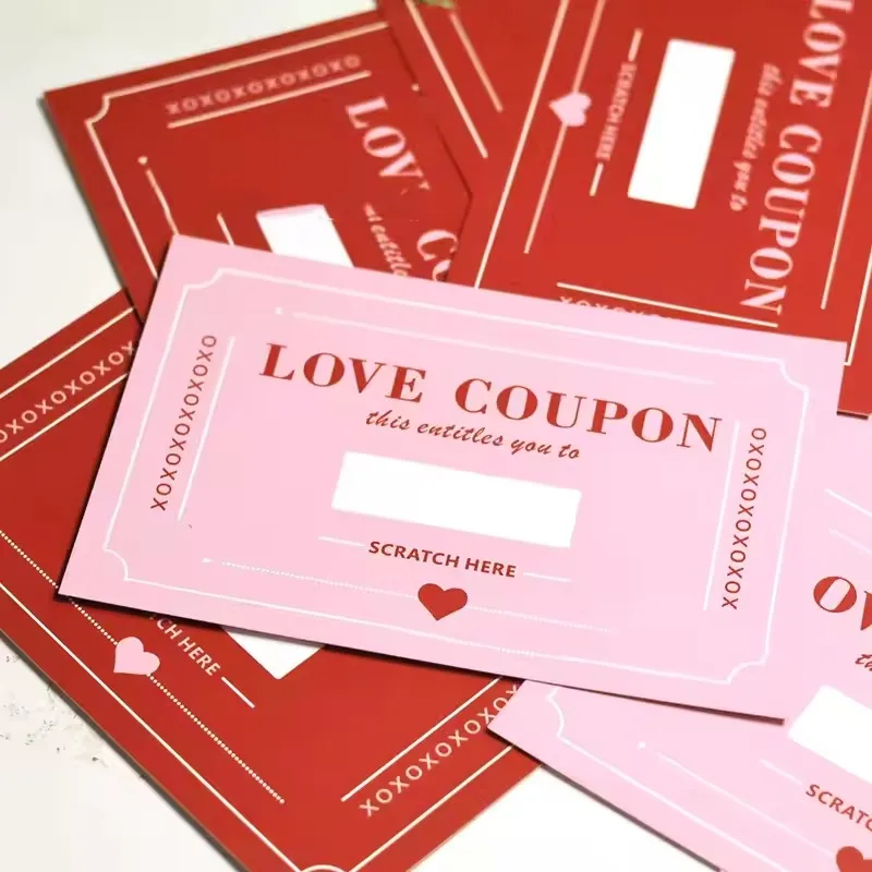 20pcs Scratch-Off Love Coupons DIY Valentine'S Day Love Coupons Creative Birthday Gifts For Lovers Card Funny Party Game Card