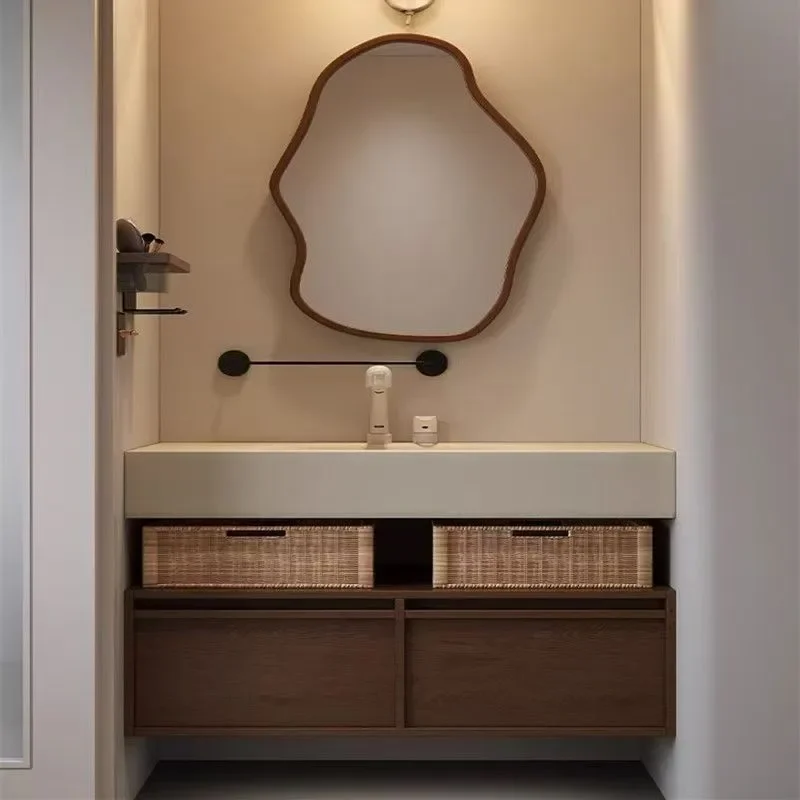 for Four-leaf clover mirror antique rock slab integrated bathroom cabinet combined bathroom wash washbasin washbasin