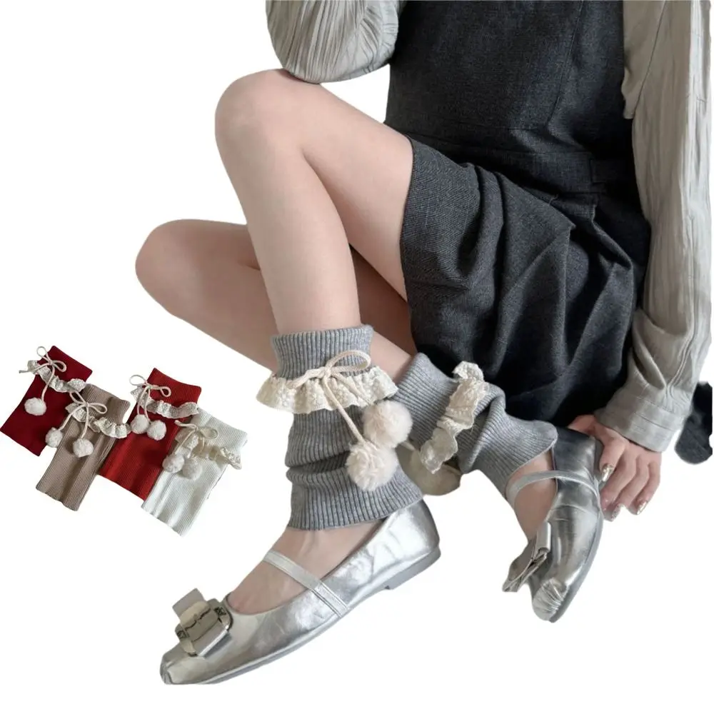 

Kawaii High Elastic Lolita Style Socks Bow Knitted Long Stockings Sweet Style Bow Leg Warmers Autumn Winter Season