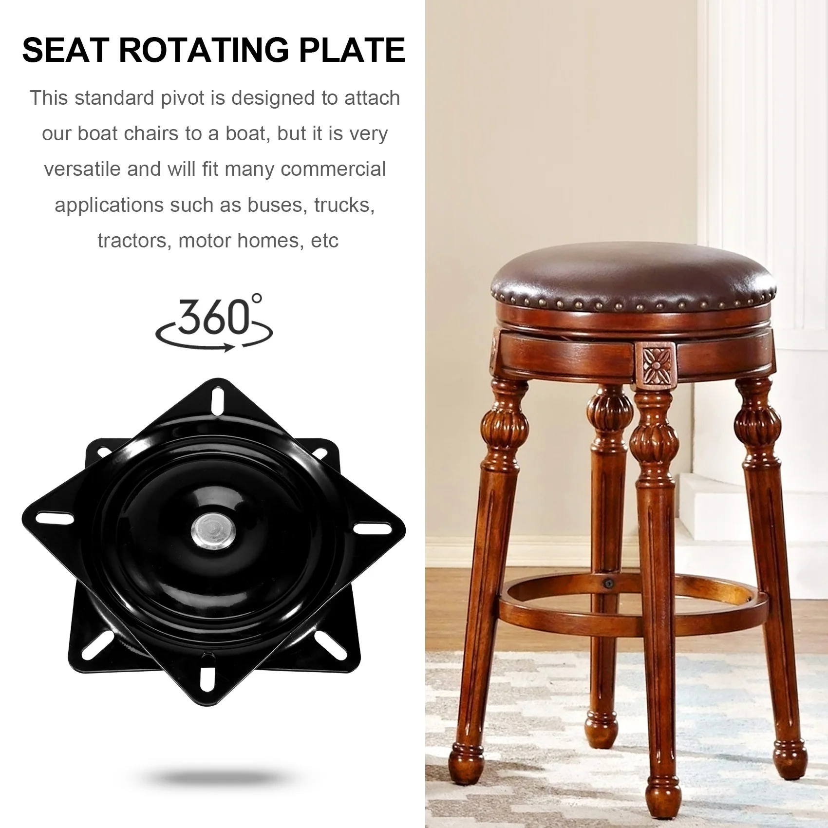 6 inch boat seat swivel plate fishing boat marine seat swivel rotation 360 degree rotation universal set 15.4 x 15.4 x 2 cm