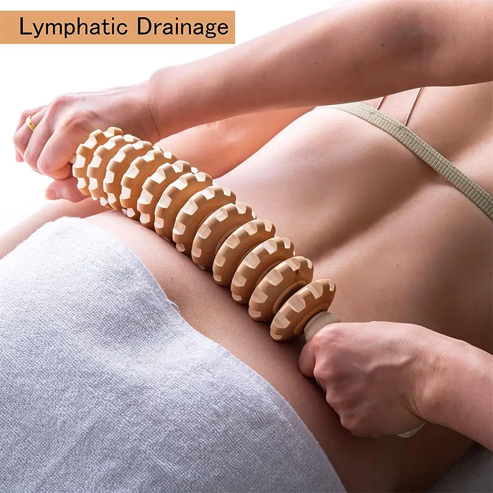 Curved Wood Massage Roller Stick Lymphatic Drainage Wood Therapy Massage Tool Maderoterapia Colombiana Anti Cellulite Massager