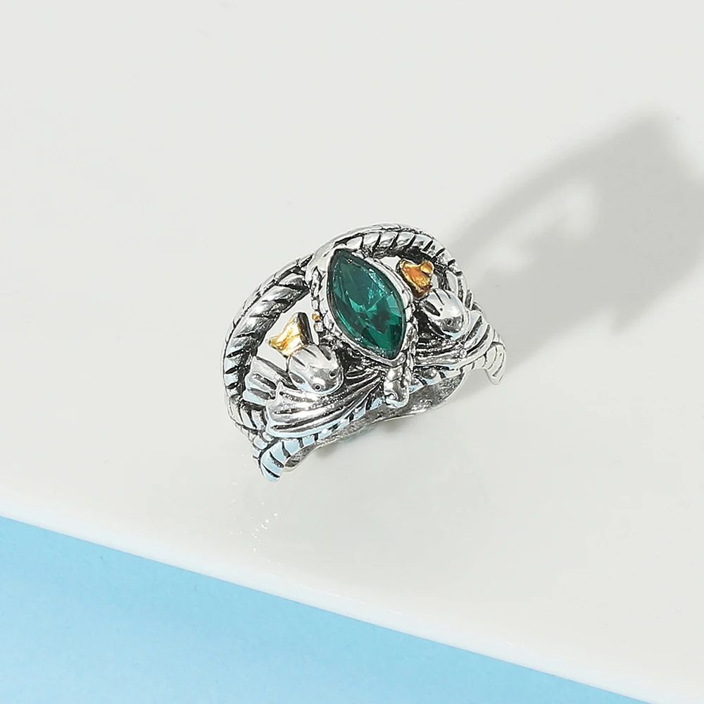 Ring of Barahir Aragorn Gondor Lord Rings men women fans gift Green crystal rings Wedding Engagement Gift