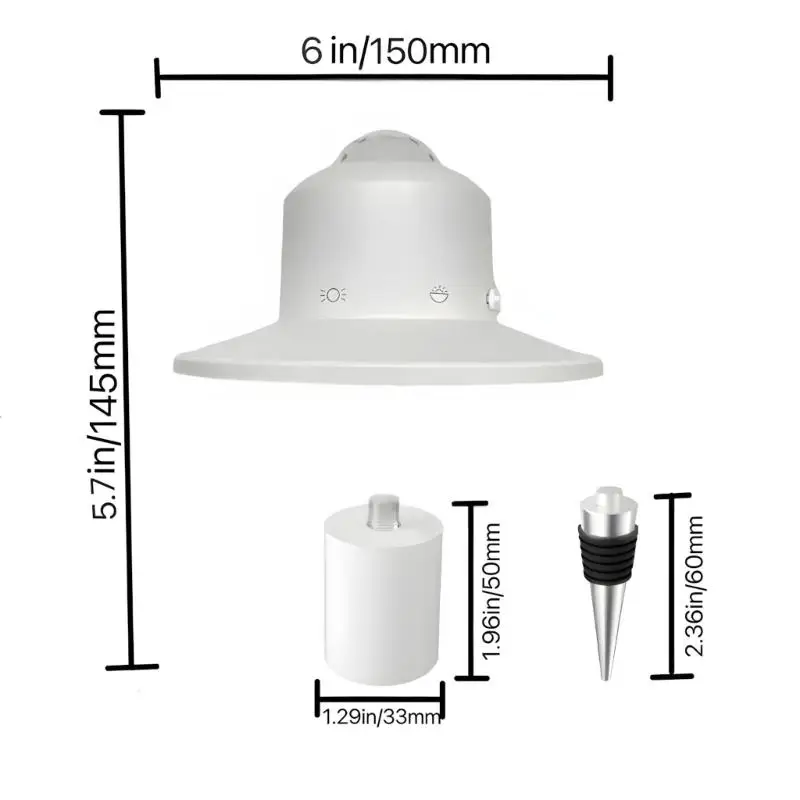 USB Rechargeable Wine Bottle Light Impermeable ABS Nightlamp For Inside Decoration D2RD