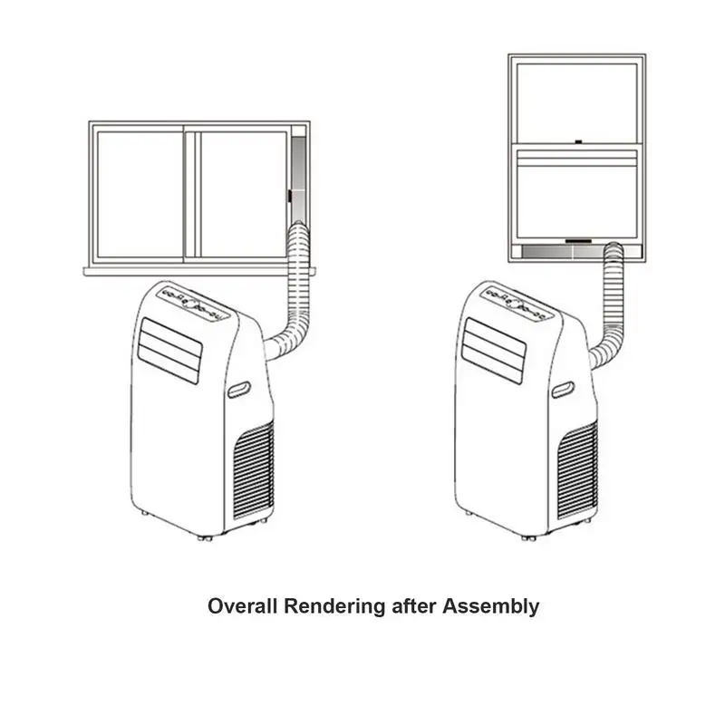 Adjustable Portable Air Conditioner Window Kit Retractable Slide Plate Tube Connector Wind Shield Adaptor AC Window Vent Kit