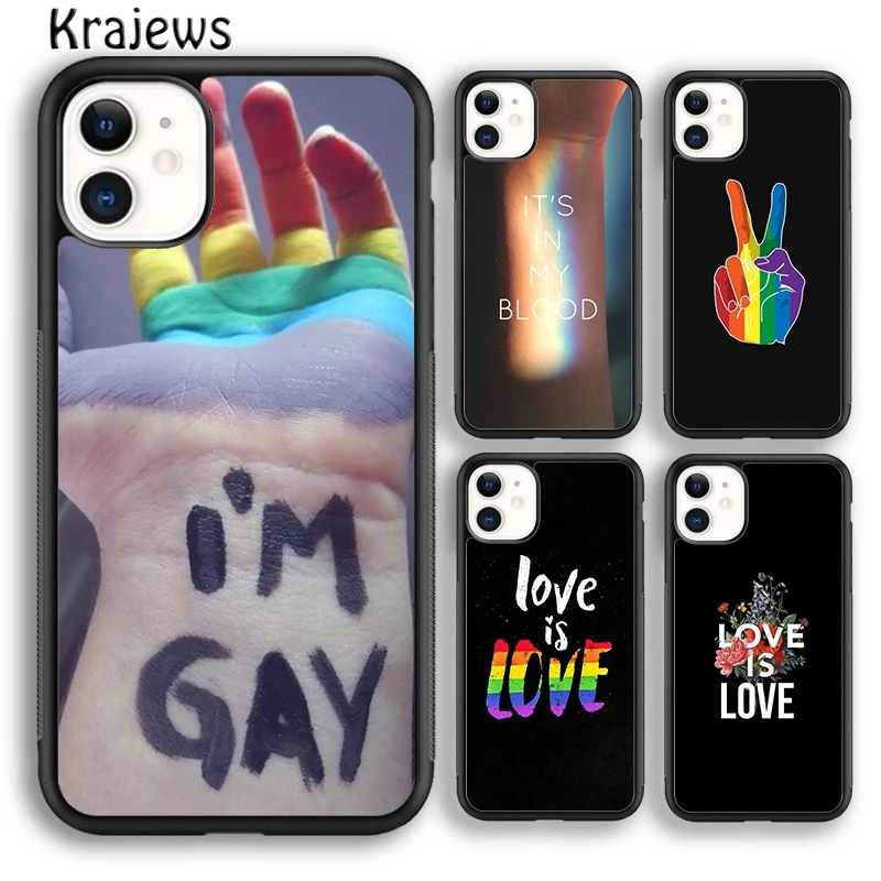 Krajews LGBT Love Wins Phone Case Cover For iPhone 16 15 14 plus XS XR 11 12 mini 13 pro max coque Shell Fundas