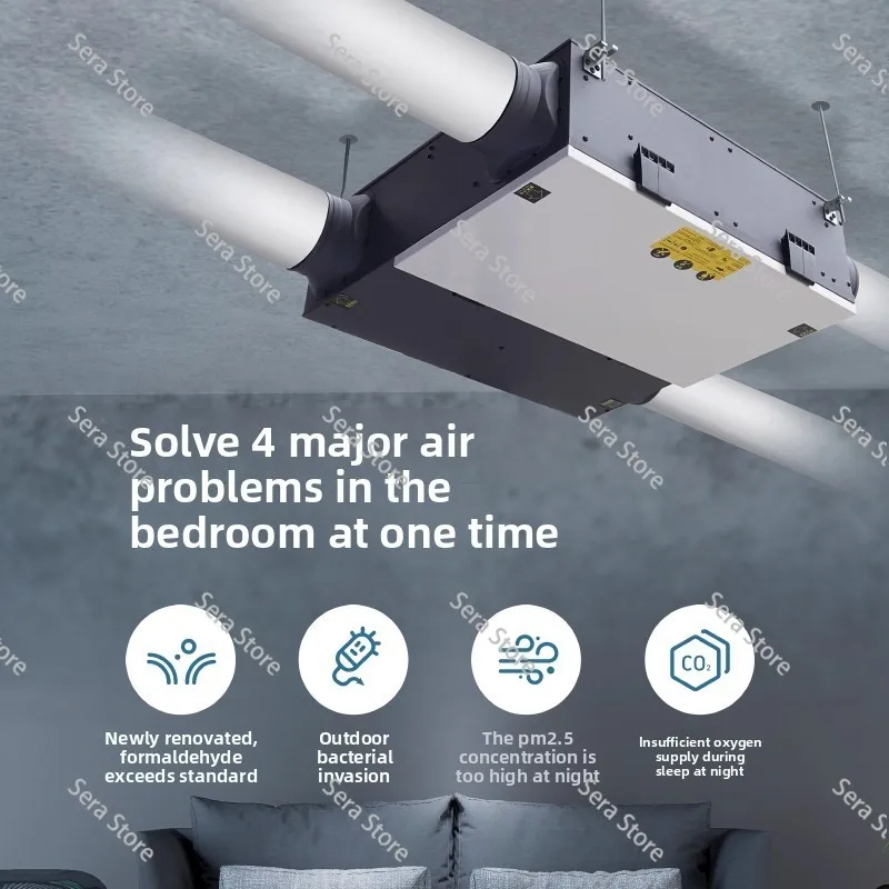 Central Whole-House  (HRV) with PM2.5 Filtration – Integrated Supply & Exhaust Fresh Air System for Home Use