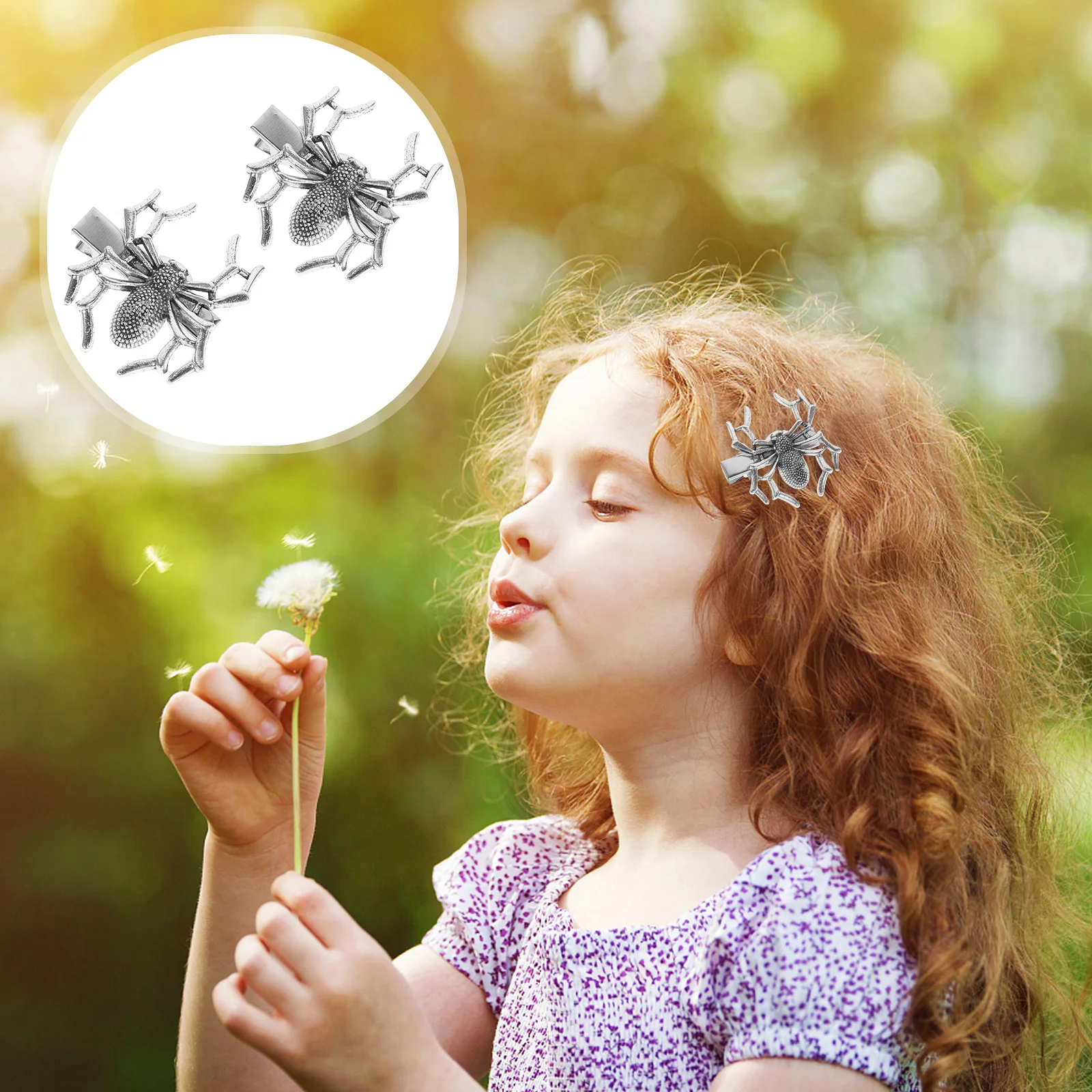 

2 pcs Hair Clips Halloween Alloy Hairpins Punk Hair Clips For Punk Party Cosplay Decor Barrette Accessory